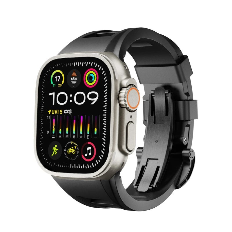 Bluejw Replacement Sport Style Soft Silicone Watch Band for Apple Watch Ultra 2 49mm, Series 9/8/7/6/SE 45mm 44mm 42mm – Comfortable & Durable Strap - Image 1