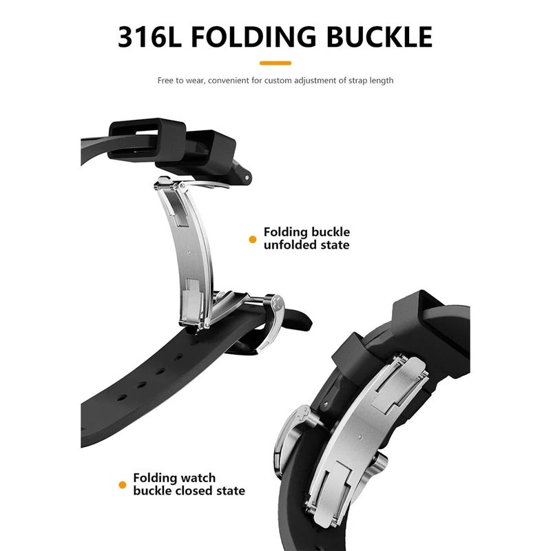 Bluejw Replacement Sport Style Soft Silicone Watch Band for Apple Watch Ultra 2 49mm, Series 9/8/7/6/SE 45mm 44mm 42mm – Comfortable & Durable Strap - Image 4
