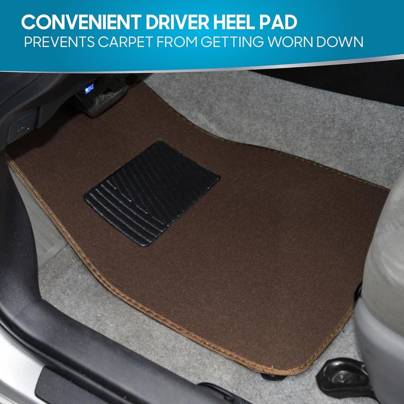 BDK Classic Dark Beige Carpet Floor Mats Set - Image 2