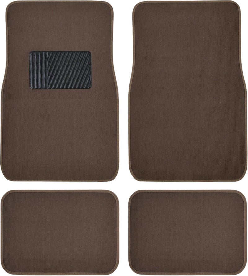 BDK Classic Dark Beige Carpet Floor Mats Set - Image 1