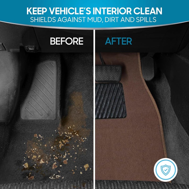 BDK Classic Dark Beige Carpet Floor Mats Set - Image 4