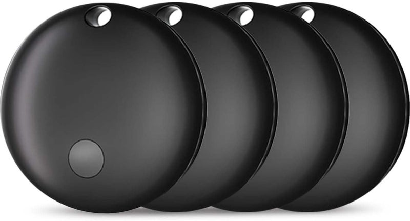 (iOS Only) Mini GPS Tracker for Vehicles, Hidden Tracking Device, Car Tracker No Subscription Work with Find My, Vehicle Tracker with Audio for Kids, Pet, Key, Luggage, Bag (Black, 4pcs) - Image 1