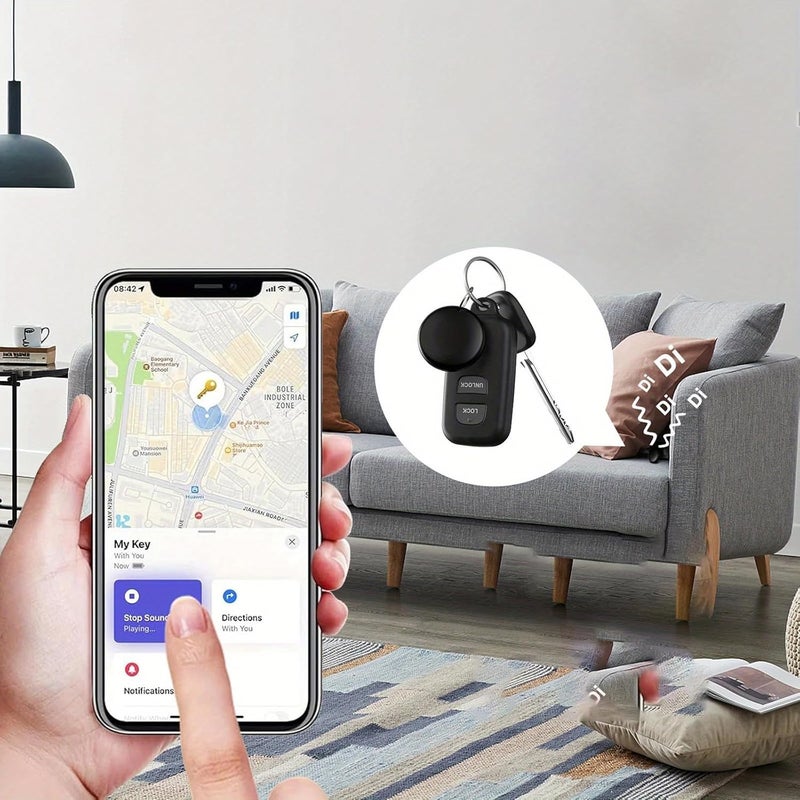 (iOS Only) Mini GPS Tracker for Vehicles, Hidden Tracking Device, Car Tracker No Subscription Work with Find My, Vehicle Tracker with Audio for Kids, Pet, Key, Luggage, Bag (Black, 4pcs) - Image 4