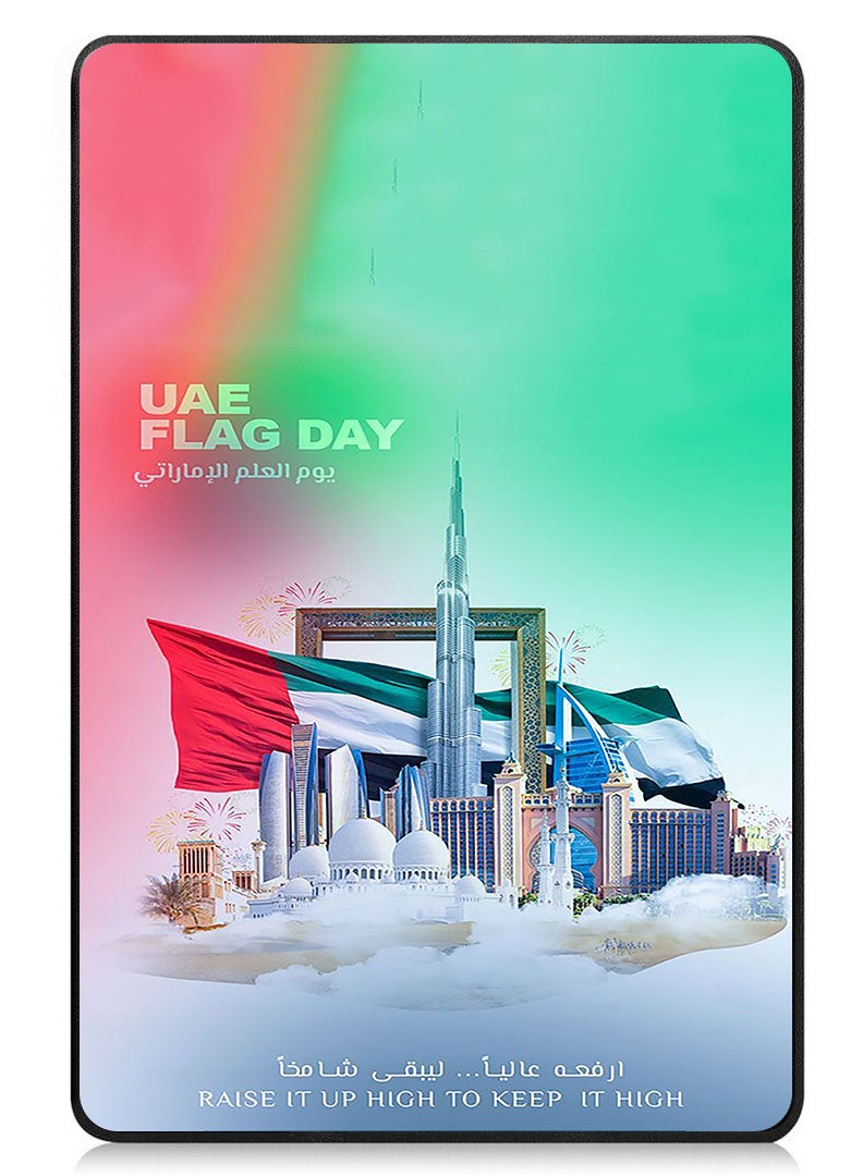 Theodor Protective Flip Case For Lenovo Tab M9 (2023) With Trifold Stand Auto Wake Sleep Shockproof Cover HAPPY UAE FLAG DAY - Image 1
