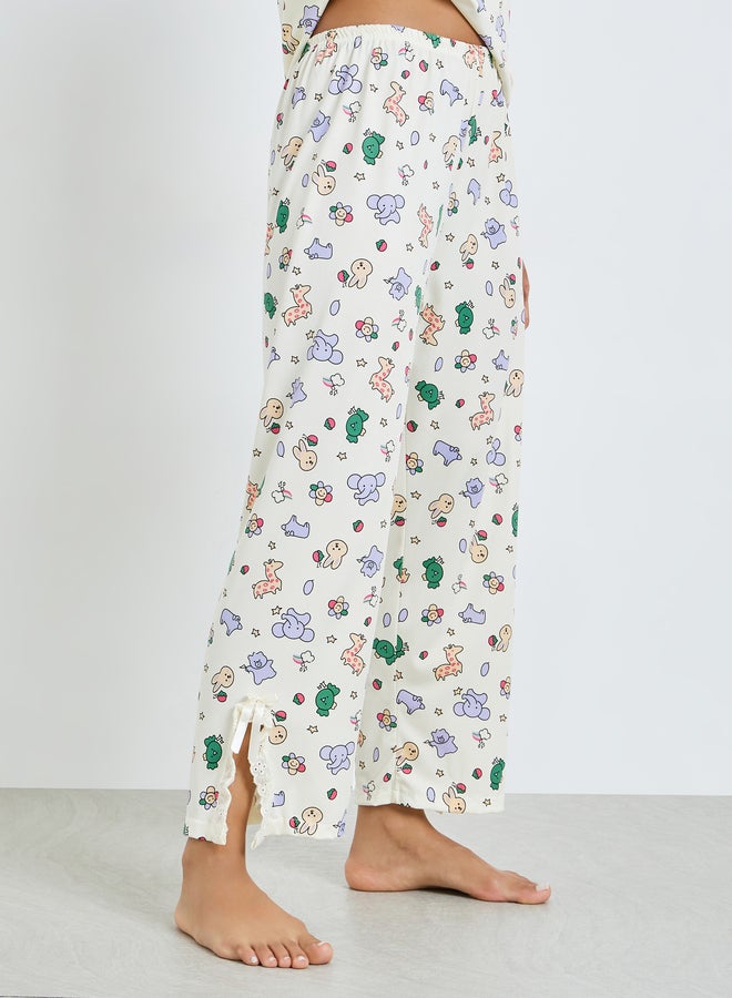 Styli Animal Graphic Print Cami and Pyjama Set - Image 5