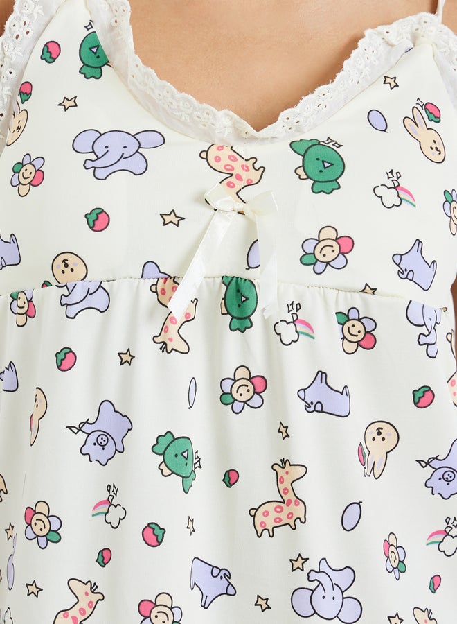 Styli Animal Graphic Print Cami and Pyjama Set - Image 4