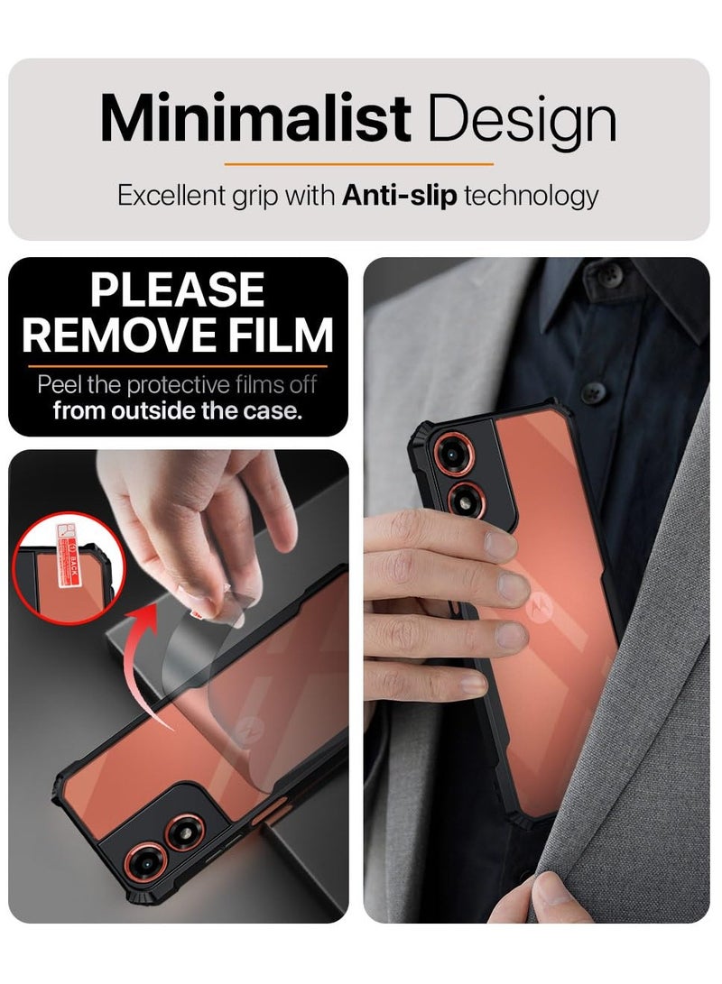 Case for Motorola Moto G04 Back Cover Crystal Clear Transparent Back Cover Full Camera Protection Case for Motorola G04 - Image 4