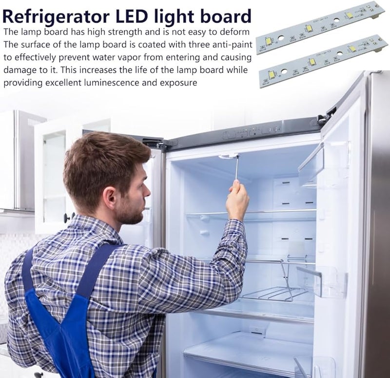 لوحة إضاءة LED لثلاجة جنرال إلكتريك بديلة WR55X26671 PS11767930 AP6035586 عبوة من قطعتين - Image 4