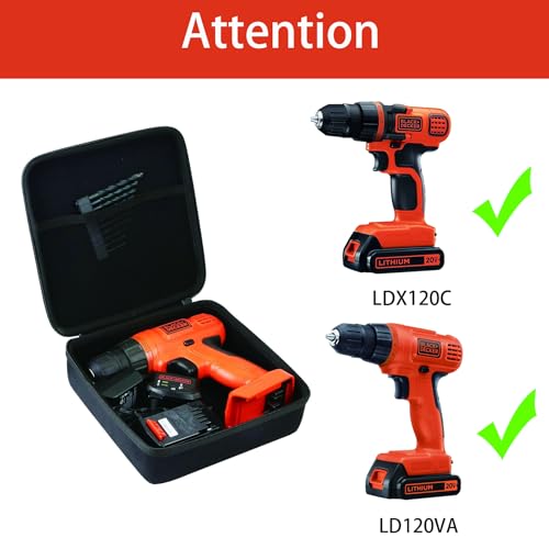 Khanka Hard Storage Case Replacement for BLACK+DECKER LDX120C/LD120VA Cordless Drill/Driver(Only Case） - Image 3
