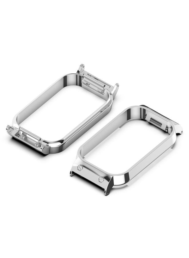 erorex For Xiaomi Smart Band 8 Active / Redmi Band 2 Metal Frame Watch Protective Case(Silver) - Image 2
