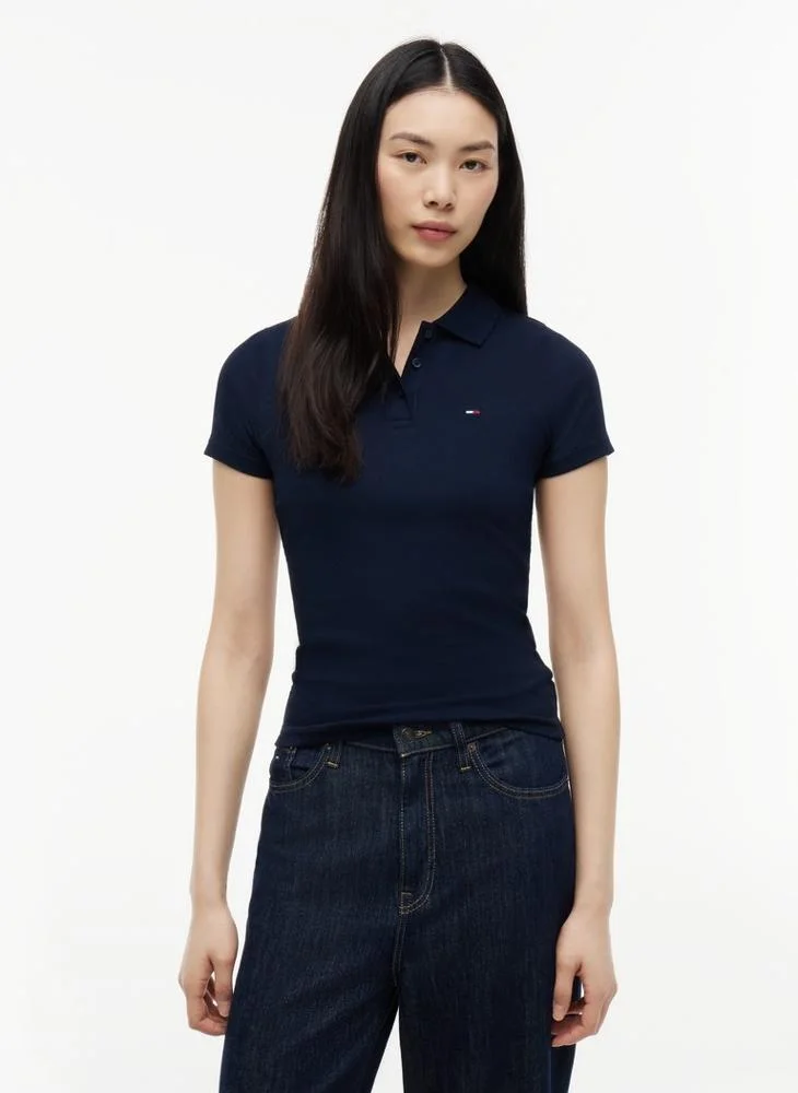Tommy Jeans Slim Fit Ribbed Polo Shirt