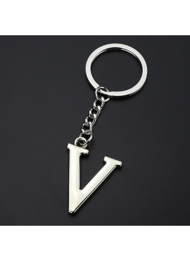 Generic - English letter keychain bag pendant 26 uppercase and lowercase letters and numbers keychain European and American small gift customizationV V - Image 1