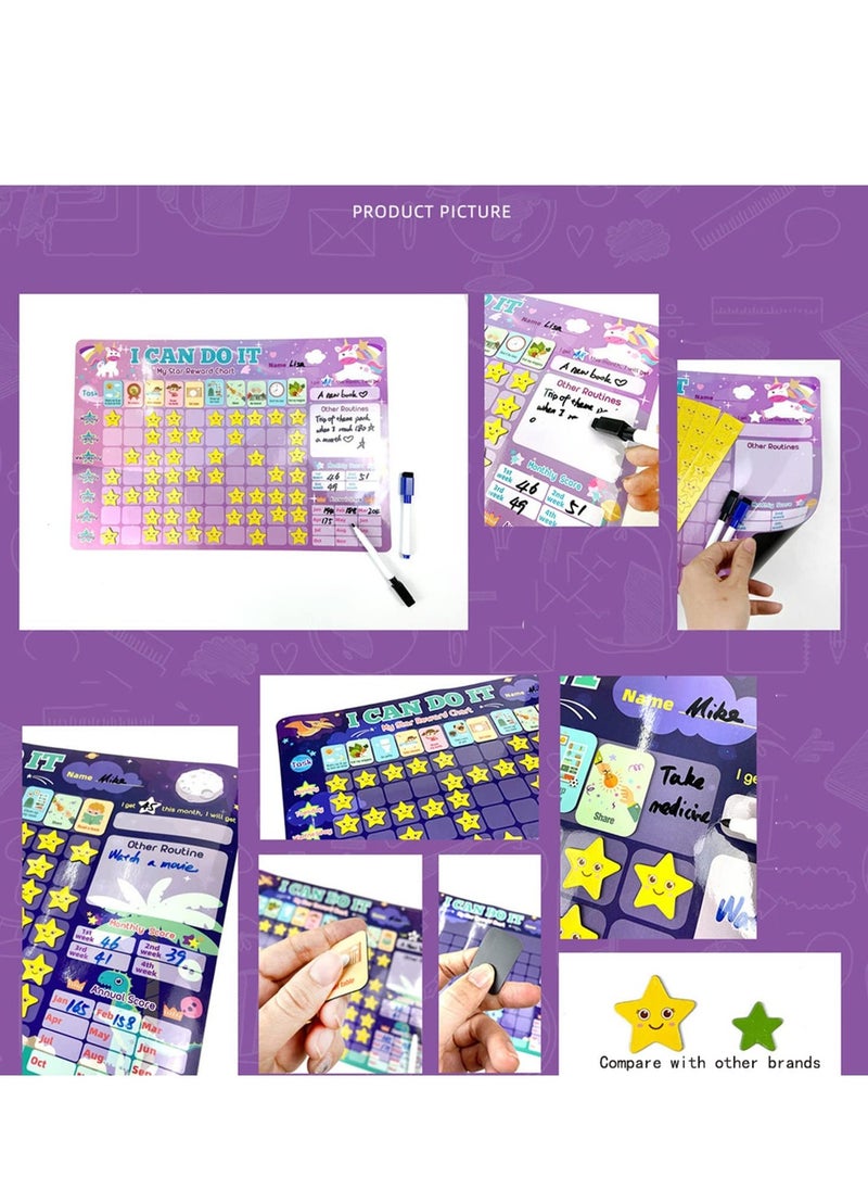 Generic - Reward Chart Daily Routine Responsibility Chore Kids Kid at Home I CAN DO IT Behavior for Girls Encourages Good Behaviour (Pink) - Image 1