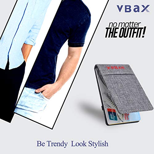 VBAX RFID Minimalist Slim Wallet for Men and Women, Holds Up to 12 Cards, Cash, Key Thin and Lightweight Credit Card Holder, Grey Ballistic Nylon - Image 3