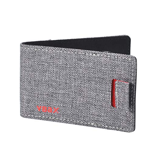 VBAX RFID Minimalist Slim Wallet for Men and Women, Holds Up to 12 Cards, Cash, Key Thin and Lightweight Credit Card Holder, Grey Ballistic Nylon - Image 1