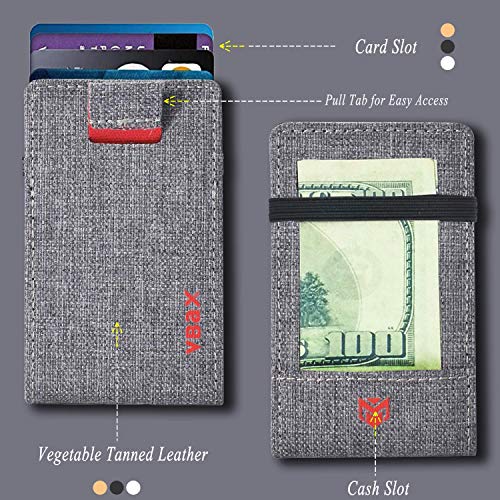 VBAX RFID Minimalist Slim Wallet for Men and Women, Holds Up to 12 Cards, Cash, Key Thin and Lightweight Credit Card Holder, Grey Ballistic Nylon - Image 4