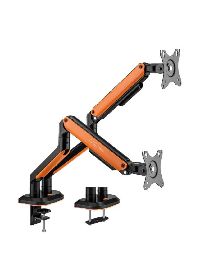 Sades Apep RGB Dual Monitor Mount Arm for Gaming & Office Arm Fit Screen Size 17"-32" - Orange - SA-MS02 - Image 3