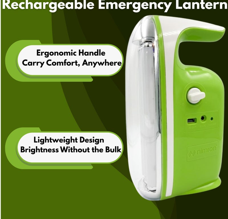 nimron Rechargeable Emergency lantern | Lead - Acid Battery | Long Duration time | 60 pcs SMD LED | Over Charge Protection | charging USB Output Red/green - Image 4