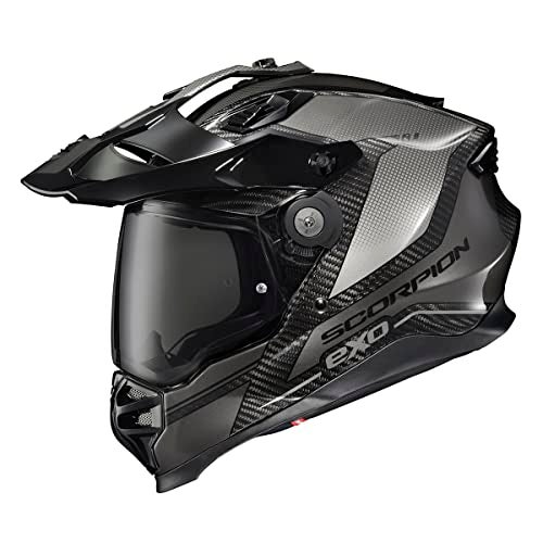ScorpionEXO XT9000 Full Face Carbon Fiber Adventure Motorcycle Helmet with Pinlock Ready Shield Bluetooth Ready Speaker Pockets DOT ECE Trailhead Phantom Large - Image 1