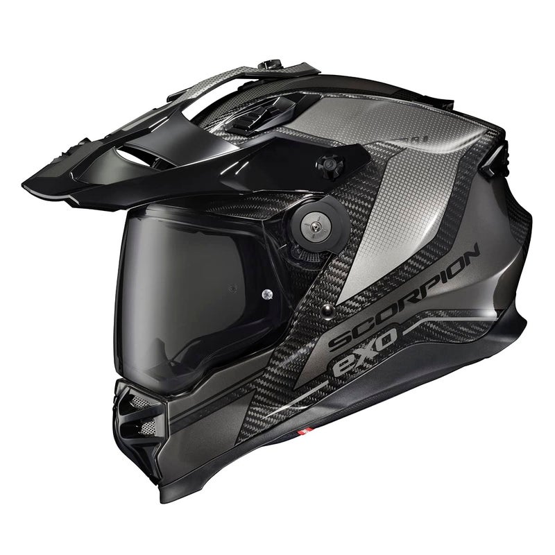 ScorpionEXO XT9000 Full Face Carbon Fiber Adventure Motorcycle Helmet with Pinlock Ready Shield Bluetooth Ready Speaker Pockets DOT ECE Trailhead Phantom Large - Image 2