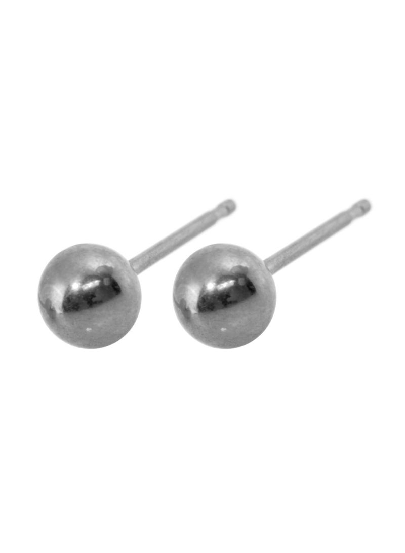 Caflon Fashion Sense White Stainless Ball Earring - 5 Mm