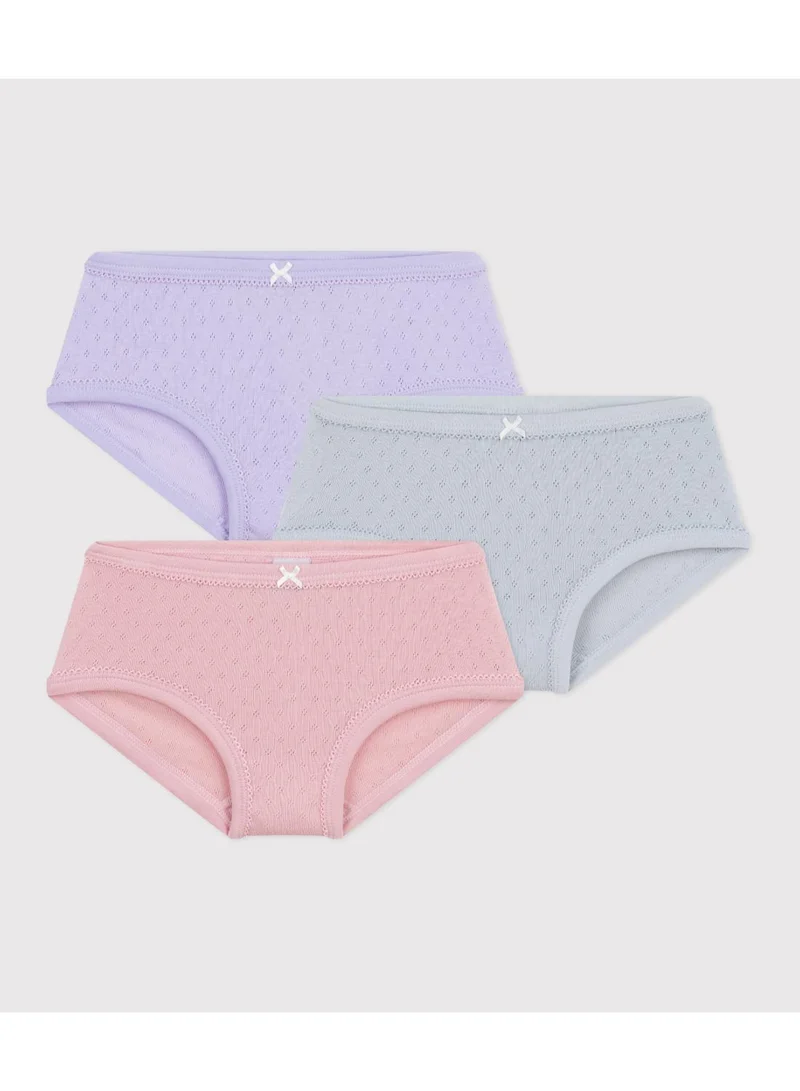 بيتي باتو Pack of children's high-waisted openwork cotton pants