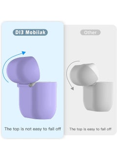 Generic Soft Silicone Full Protective Case Cover for Apple AirPods 4 Case with Keychain Case Accessories for Women Men (Light Purple)  - Image 2