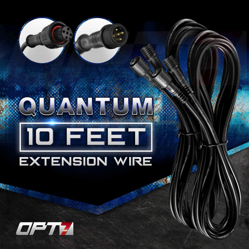 OPT7 2pc 10ft Extension Wires Pair for Quantum RGBW LED Rock Lights  Does Not Connect to Single Color Pods