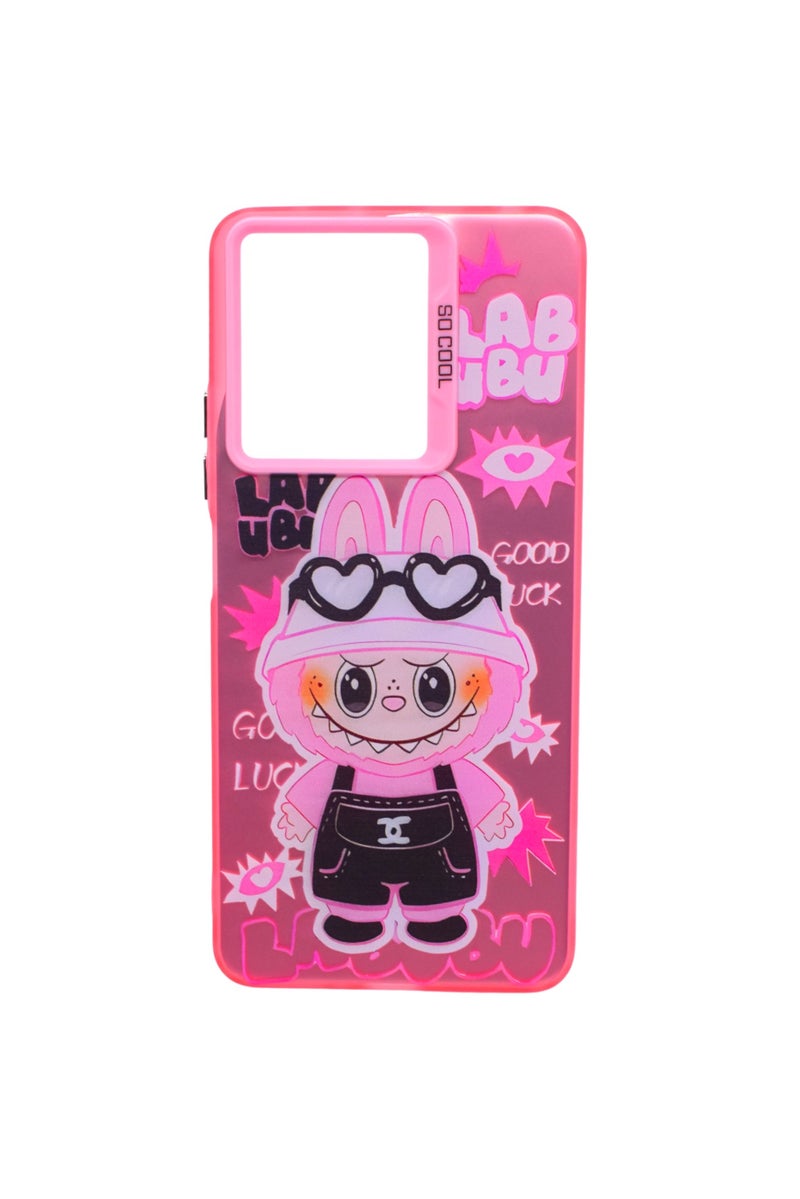 CFS TPU LABUBU Printed Back Cover Case For Xiaomi Redmi Note 13 4G - Pink White - Image 1