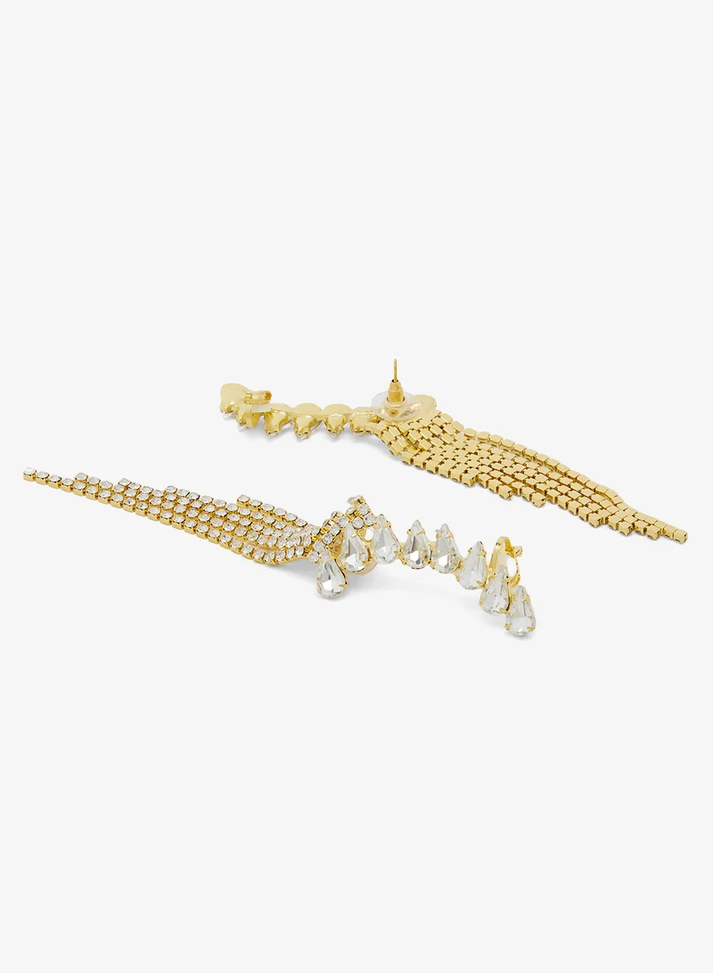 Ella Limited Edition Cuff Detail Rhinestone Embellished Earrings