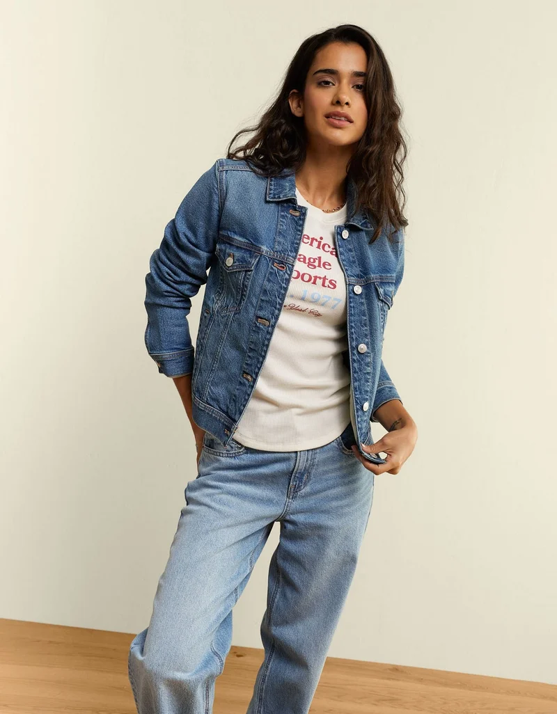 American Eagle  AE Strigid Denim Jacket for Women | Best Price UAE
