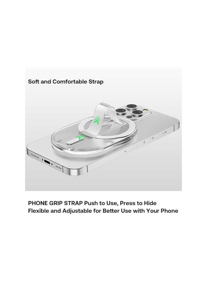 S-TOP Magnetic Phone Grip, Strong N53 Magnet Holder for Cell Phones, Detachable Finger Strap Loop Stand Compatible with Various Mobile Phones, Lightweight Slim Secure Grip for Daily Use - Image 3