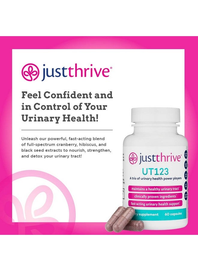 Just Thrive Ut123 دعم المسالك البولية مع مستخلصات التوت البري الكامل والهيبسكوس وبذور الكمون الأسود 60 كبسولة لتنظيف المسالك البولية والمثانة وتخفيف الألم نباتي خالي من الغلوتين أو الألبان - Image 4