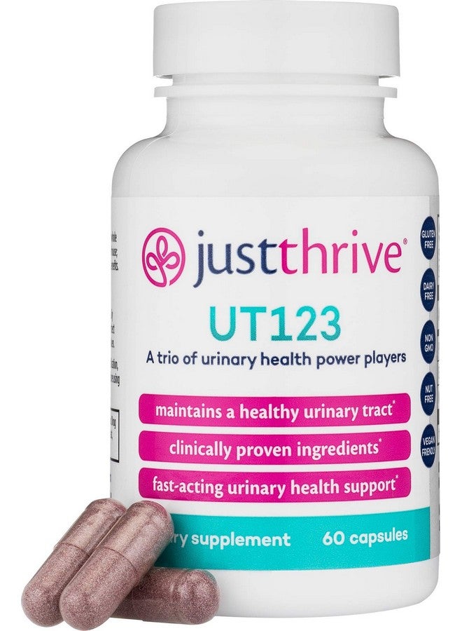 Just Thrive Ut123 دعم المسالك البولية مع مستخلصات التوت البري الكامل والهيبسكوس وبذور الكمون الأسود 60 كبسولة لتنظيف المسالك البولية والمثانة وتخفيف الألم نباتي خالي من الغلوتين أو الألبان - Image 1