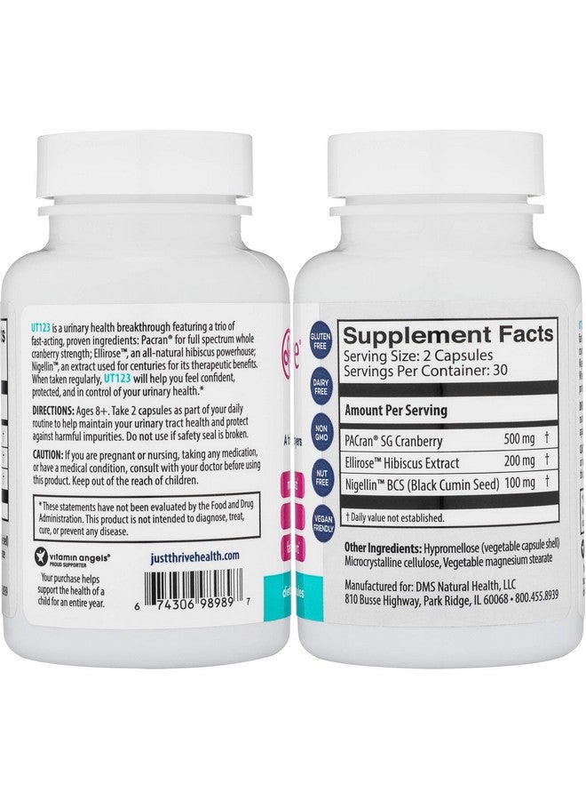 Just Thrive Ut123 دعم المسالك البولية مع مستخلصات التوت البري الكامل والهيبسكوس وبذور الكمون الأسود 60 كبسولة لتنظيف المسالك البولية والمثانة وتخفيف الألم نباتي خالي من الغلوتين أو الألبان - Image 3