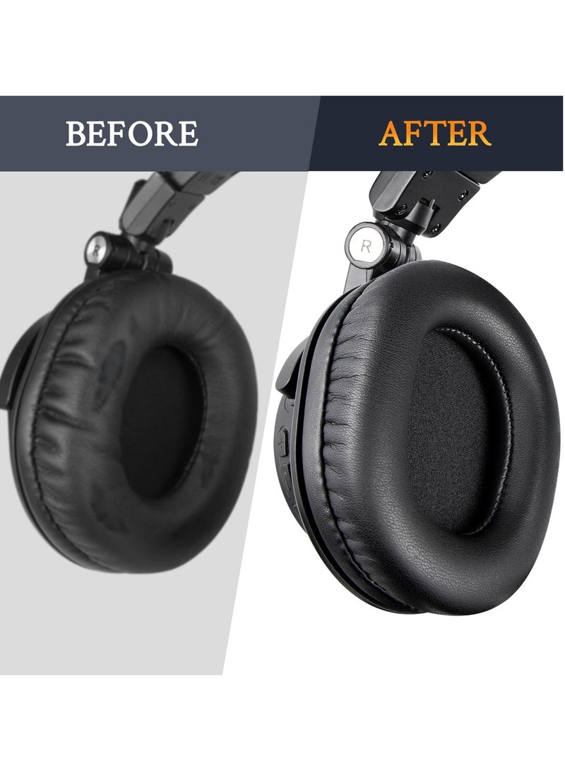 Earpads Replacement for Audio Technica ATH M50X M50XBT M50RD M40X M30X M20X MSR7 SX1 Headphones, Ear Pads Cushions with Softer Protein Leather, High-Density Foam,Black  - Image 3