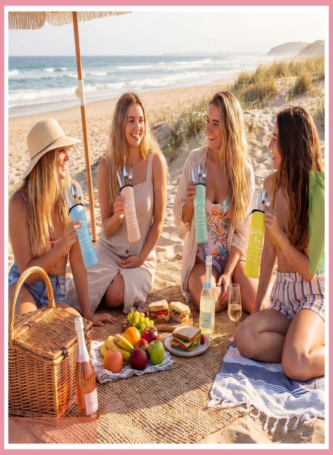 Singhoow 6 Pack Girls Trip Gifts Portable Travel Cutlery Set with Case Girls Trip Favors for Sisters Friends Bestie Bachelorette Travel Gifts Reusable Flatware Sets - Image 5