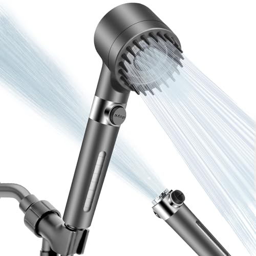 Luxsego High Pressure Shower Heads with Scalp Massager Shampoo Brush for Skin & Hair Care, Filtered Shower Head with Handheld Sprayer Soften Hard Water, 3 Settings 4 in 1 Detachable Showerhead Set - Image 1