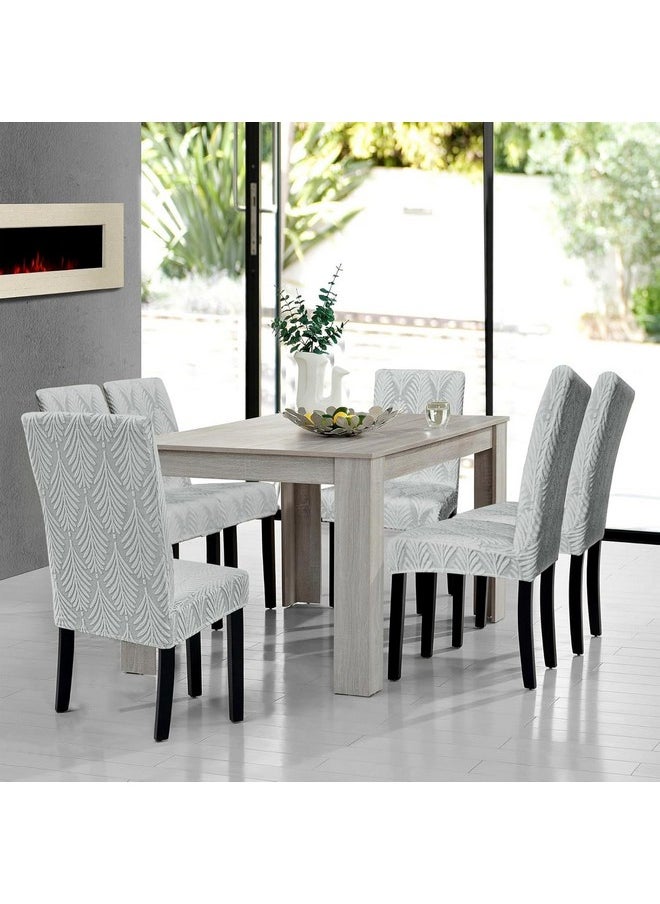 Styleys - Styleys Stretch Jacquard Dining Chair Cover Removable Washable Dining Room Chair Cover Protector Seat Slipcover (Pack of 4, Light Grey, JYMC5) - Image 1