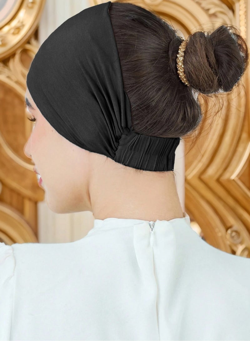 Hijab Scarf Solid Headwear Hijab Scarf for Travel Soft Cotton Crepe Crinkled Head Wrap Turban for Woman  - Image 1