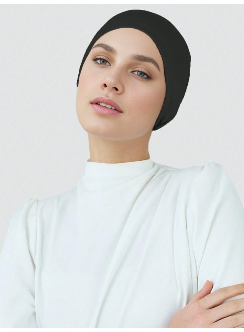 Hijab Scarf Solid Headwear Hijab Scarf for Travel Soft Cotton Crepe Crinkled Head Wrap Turban for Woman  - Image 3