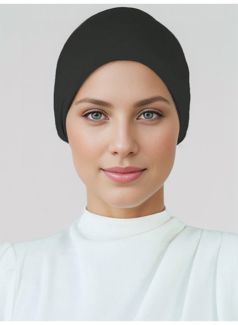 Hijab Scarf Solid Headwear Hijab Scarf for Travel Soft Cotton Crepe Crinkled Head Wrap Turban for Woman  - Image 5