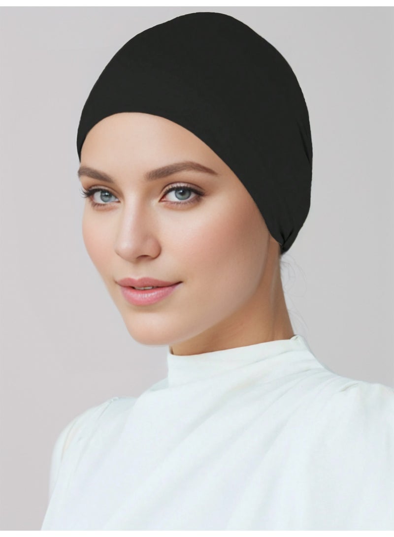 Hijab Scarf Solid Headwear Hijab Scarf for Travel Soft Cotton Crepe Crinkled Head Wrap Turban for Woman  - Image 4