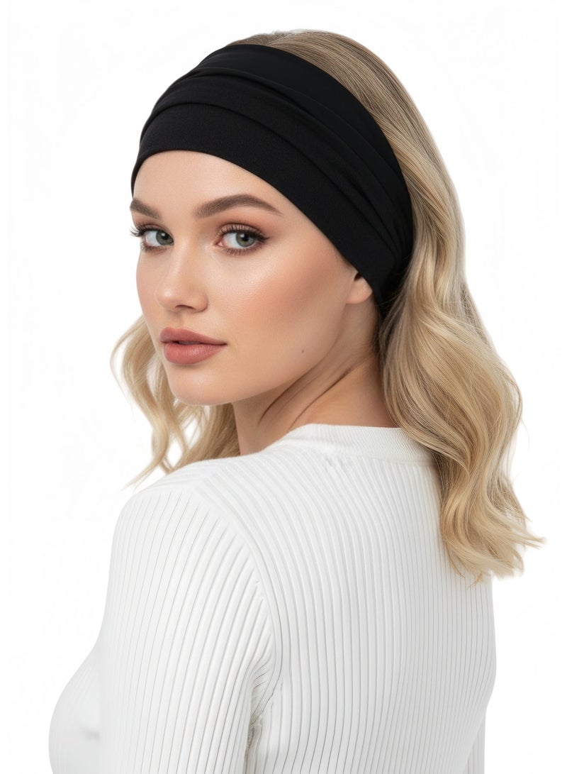 وحة الحجاب الرأس الصلب وحة الحجاب للسفر ناعمة القطن كريب تجويد رأس لف توربان للمرأة - Image 1