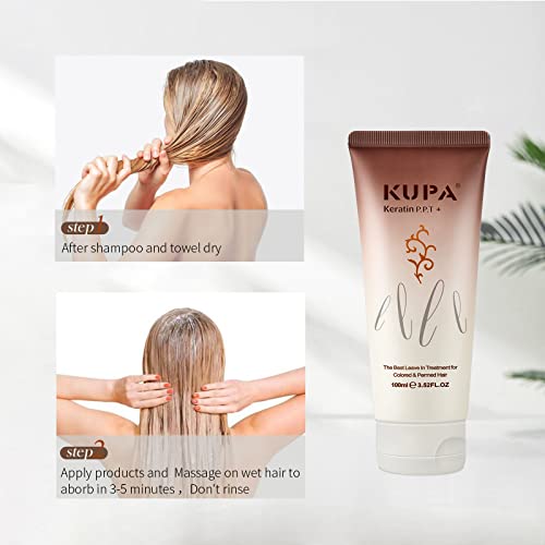 NUSPA Keratin Protein Leave In Conditioner for Dry Damaged Hair,Heat Protection Moisture Cream PPT, Color Safe Deep Repairing Conditioner Coconut Oil Wheat Amino Acid Infused for - Image 4