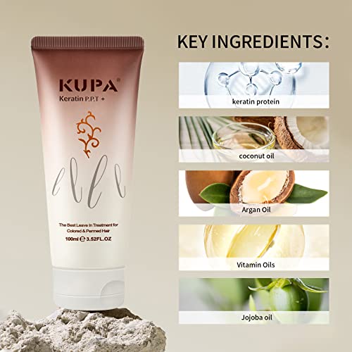 NUSPA Keratin Protein Leave In Conditioner for Dry Damaged Hair,Heat Protection Moisture Cream PPT, Color Safe Deep Repairing Conditioner Coconut Oil Wheat Amino Acid Infused for - Image 5