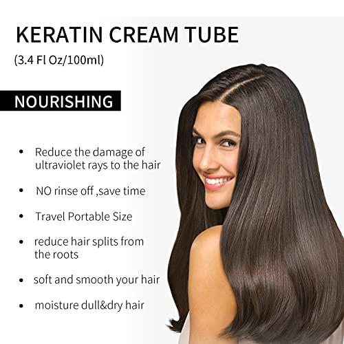 NUSPA Keratin Protein Leave In Conditioner for Dry Damaged Hair,Heat Protection Moisture Cream PPT, Color Safe Deep Repairing Conditioner Coconut Oil Wheat Amino Acid Infused for - Image 3