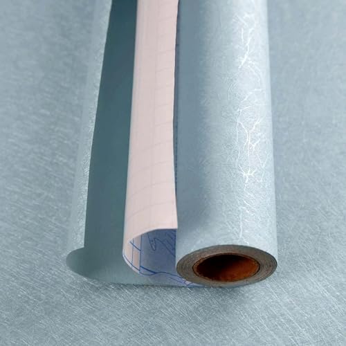 Abyssaly Light Blue Contact Paper Peel and Stick Wallpaper Removable Silk Embossed Wall Paper Self Adhesive Home Decorative for Wall Covering Textured Wallpaper for Cabinets Bedroom 157 X 3937 - Image 3