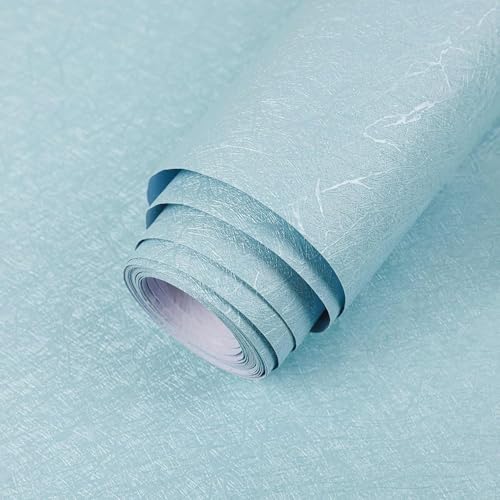 Abyssaly Light Blue Contact Paper Peel and Stick Wallpaper Removable Silk Embossed Wall Paper Self Adhesive Home Decorative for Wall Covering Textured Wallpaper for Cabinets Bedroom 157 X 3937 - Image 1