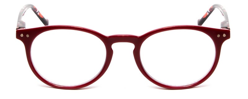 Calabria MDR8003 Women's Round Reading Glasses with Keyhole Bridge – Maroon Red | Spring Hinge Acetate Frame | Single Power Readers | Eyewear | Magnification 1.25x - Image 2